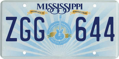 MS license plate ZGG644