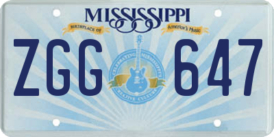 MS license plate ZGG647
