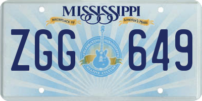 MS license plate ZGG649