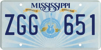 MS license plate ZGG651