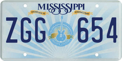 MS license plate ZGG654
