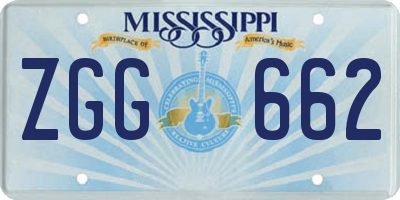 MS license plate ZGG662