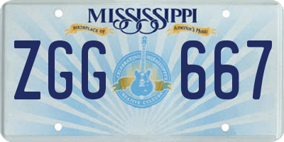 MS license plate ZGG667