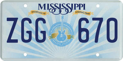 MS license plate ZGG670