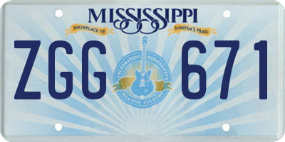 MS license plate ZGG671