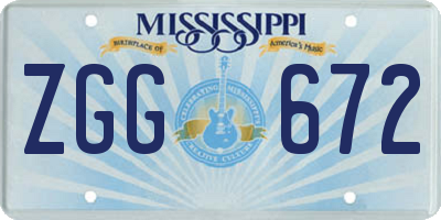 MS license plate ZGG672