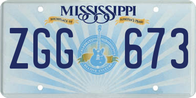 MS license plate ZGG673