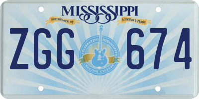 MS license plate ZGG674