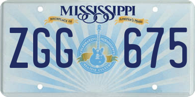 MS license plate ZGG675