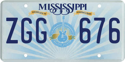 MS license plate ZGG676