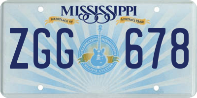 MS license plate ZGG678