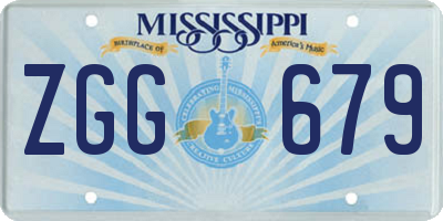 MS license plate ZGG679