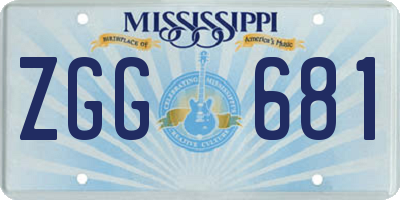 MS license plate ZGG681