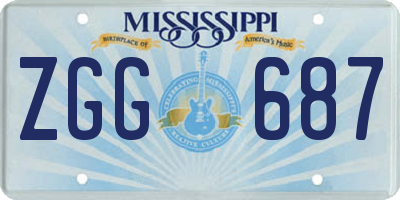 MS license plate ZGG687