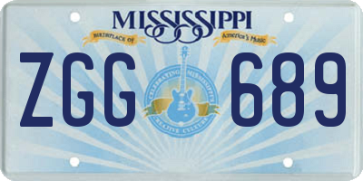 MS license plate ZGG689
