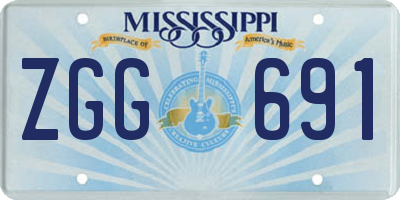 MS license plate ZGG691