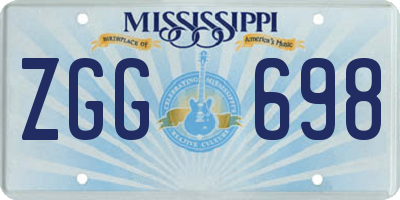 MS license plate ZGG698