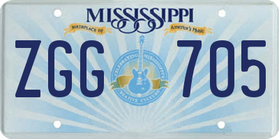 MS license plate ZGG705