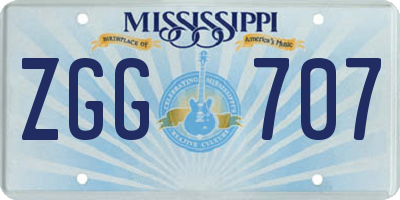 MS license plate ZGG707