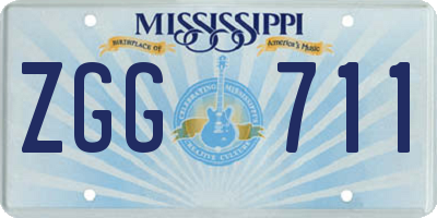 MS license plate ZGG711