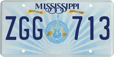 MS license plate ZGG713