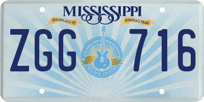 MS license plate ZGG716