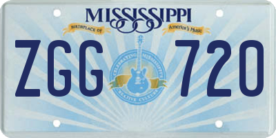 MS license plate ZGG720