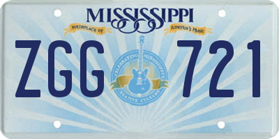 MS license plate ZGG721