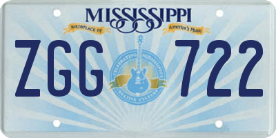 MS license plate ZGG722