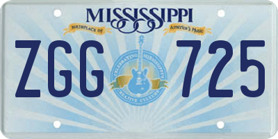MS license plate ZGG725
