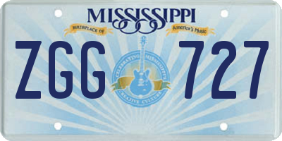 MS license plate ZGG727