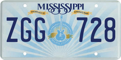 MS license plate ZGG728