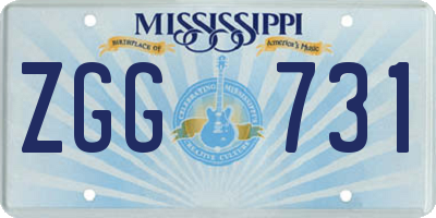 MS license plate ZGG731