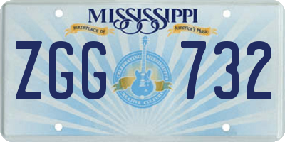 MS license plate ZGG732
