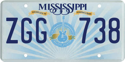 MS license plate ZGG738