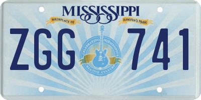 MS license plate ZGG741