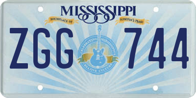 MS license plate ZGG744