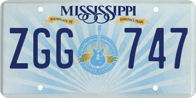 MS license plate ZGG747