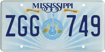 MS license plate ZGG749