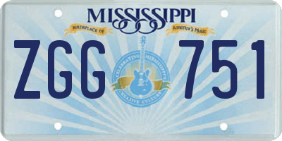 MS license plate ZGG751