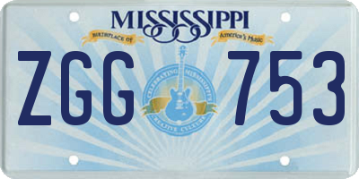 MS license plate ZGG753