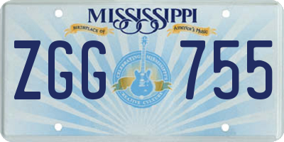 MS license plate ZGG755