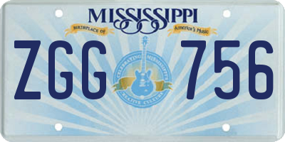 MS license plate ZGG756
