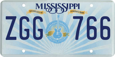 MS license plate ZGG766