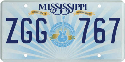 MS license plate ZGG767