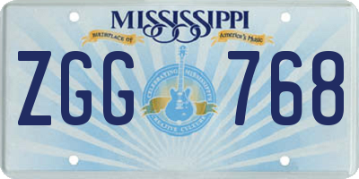 MS license plate ZGG768
