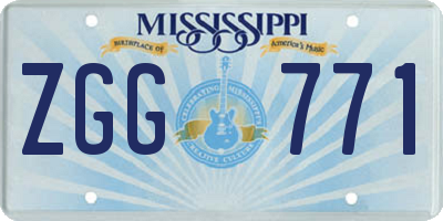 MS license plate ZGG771