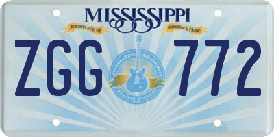 MS license plate ZGG772