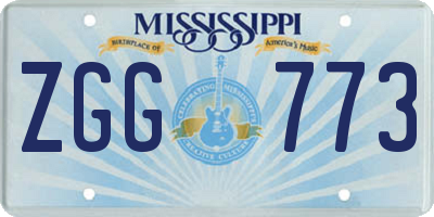 MS license plate ZGG773