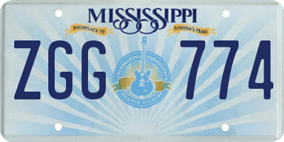 MS license plate ZGG774